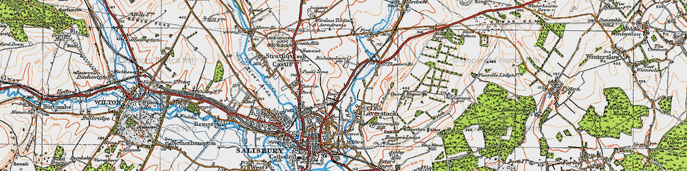 Old map of Bishopdown in 1919