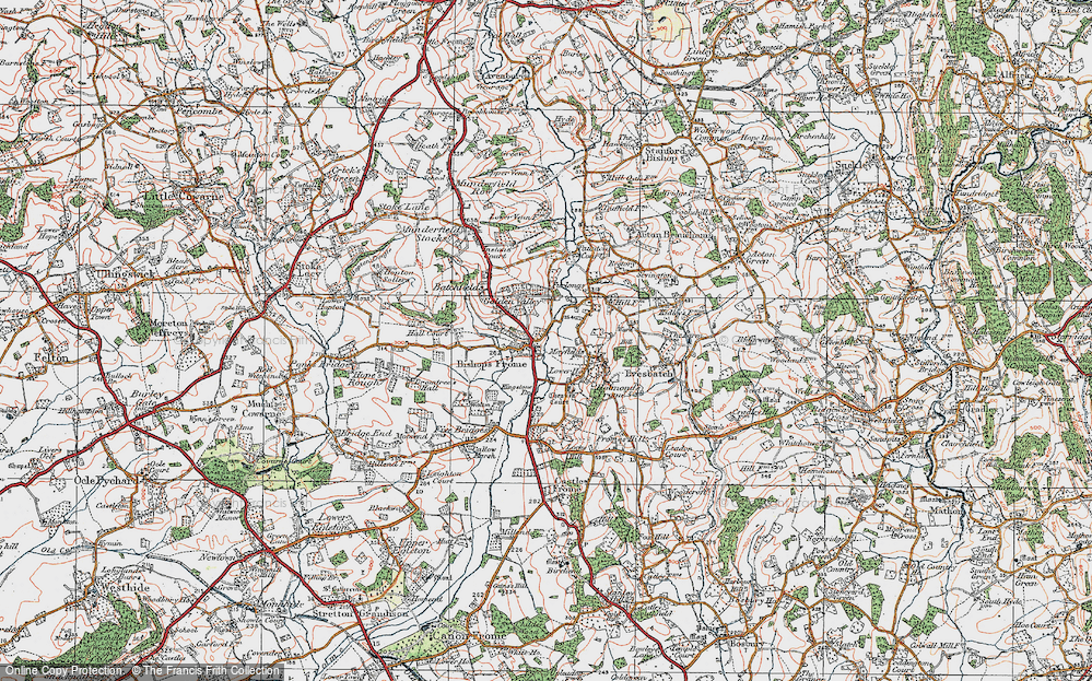 Old Map of Bishops Frome, 1920 in 1920