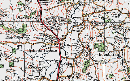 Old map of Bishops Frome in 1920