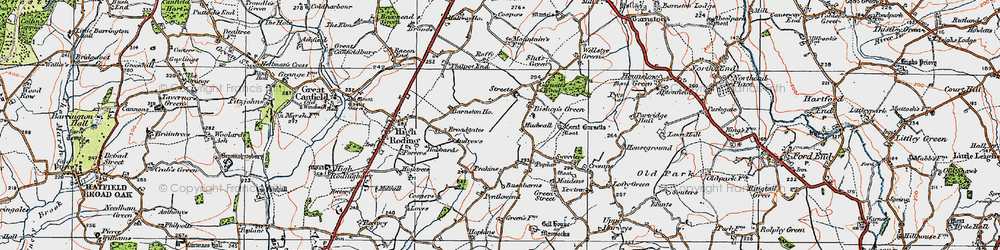 Old map of Bishops Green in 1919