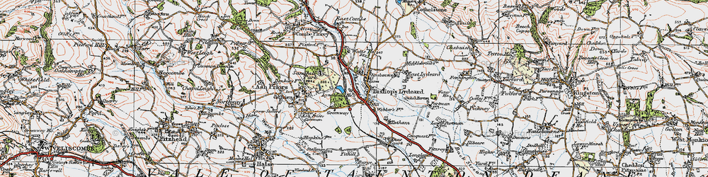 Old map of Bishops Lydeard in 1919