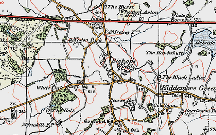 Old map of Boscobel House in 1921