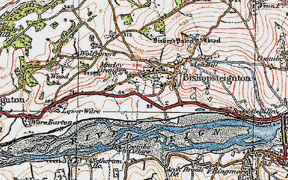 Old map of Bishopsteignton in 1919