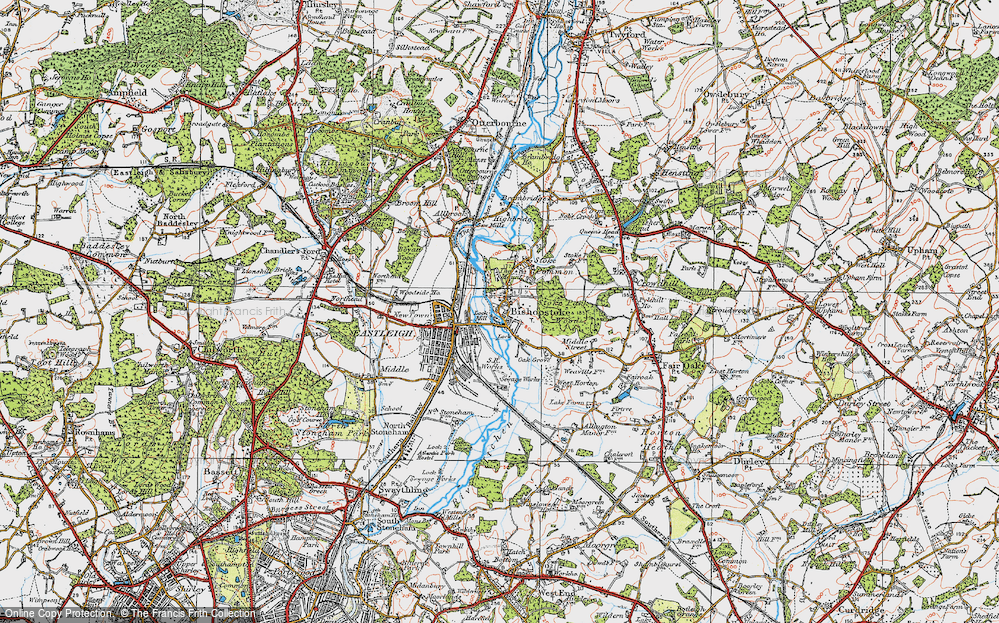 Old Map of Bishopstoke, 1919 in 1919