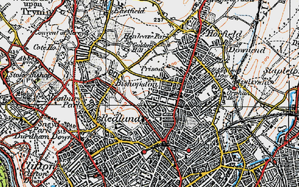 Old map of Bishopston in 1919