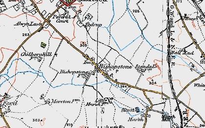 Old map of Bishopstone in 1919