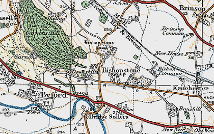 Old map of Bishopstone in 1920