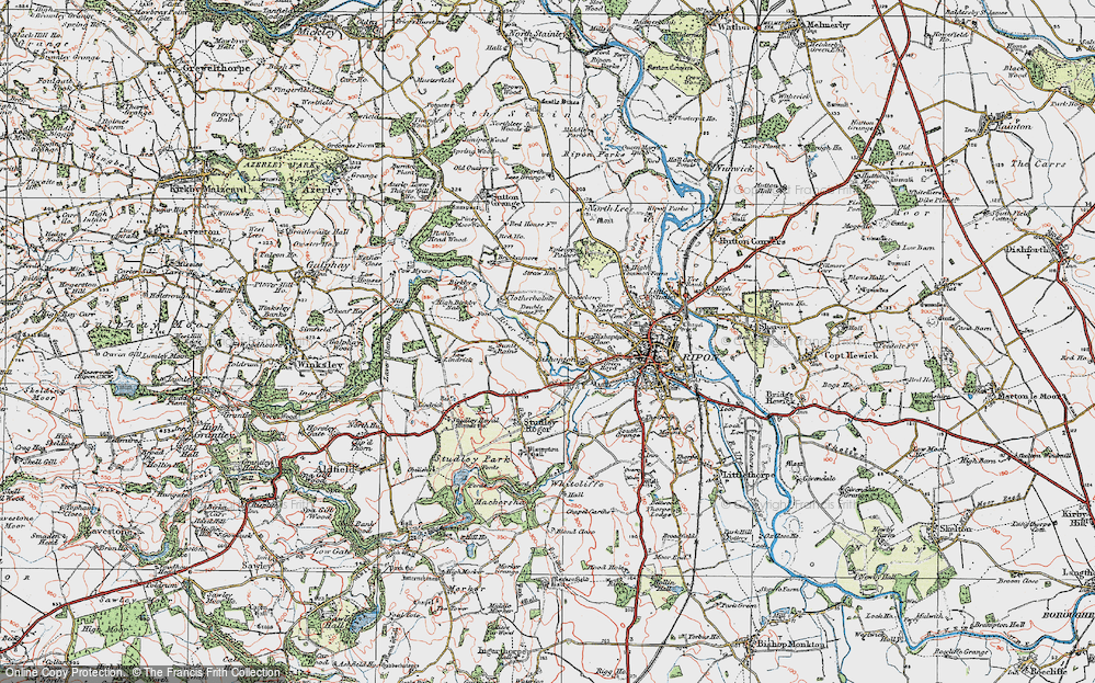 Old Map of Historic Map covering Breckamore in 1925