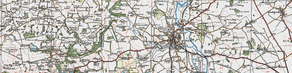 Old map of Breckamore in 1925