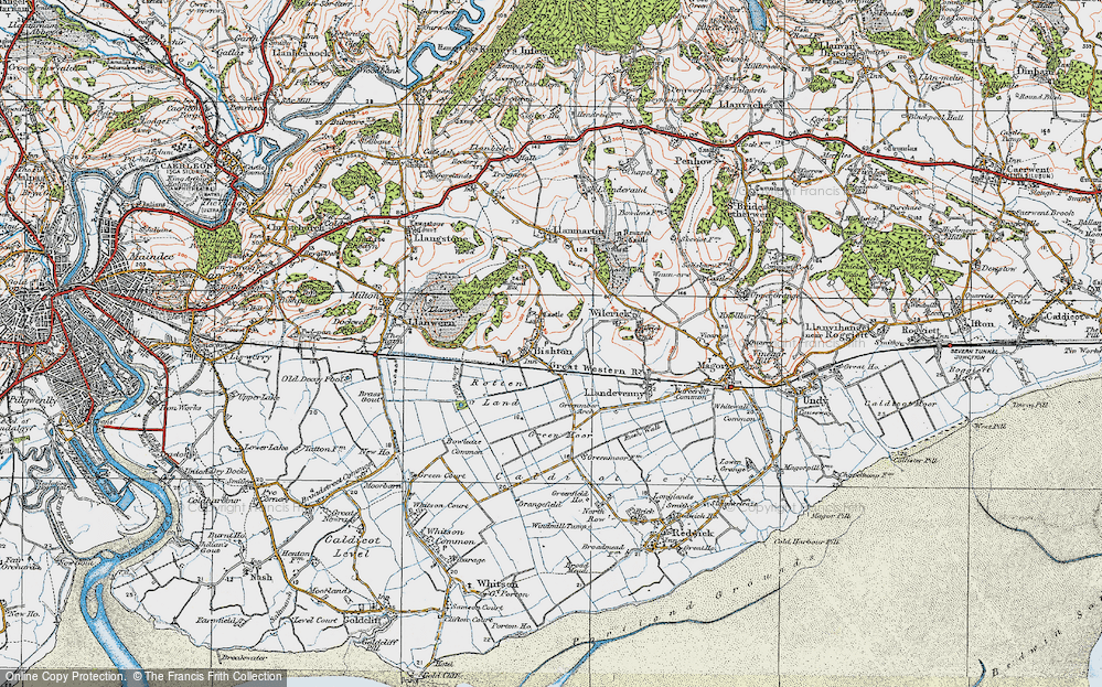 Old Map of Bishton, 1919 in 1919