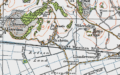 Old map of Bishton in 1919