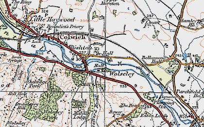 Old map of Bishton in 1921