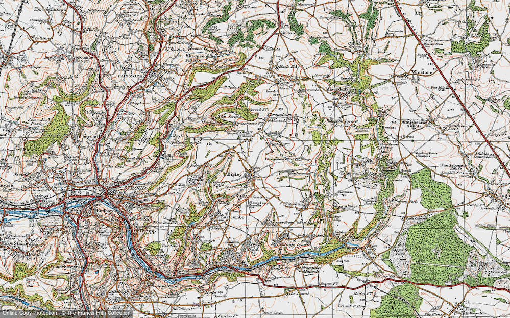 Old Map of Bisley, 1919 in 1919