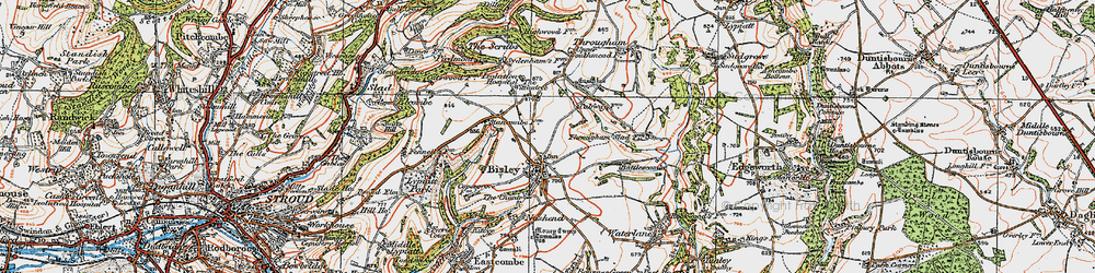 Old map of Bisley in 1919
