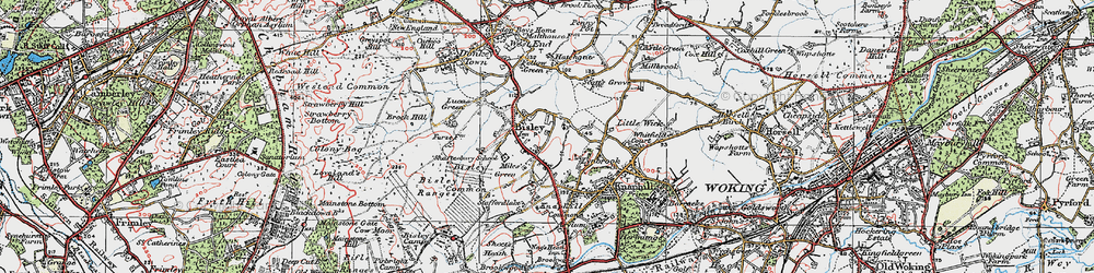 Old map of Bisley in 1920