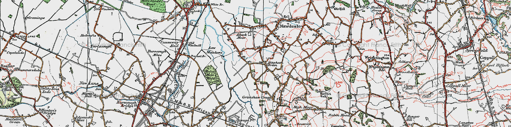 Old map of Bispham Green in 1923