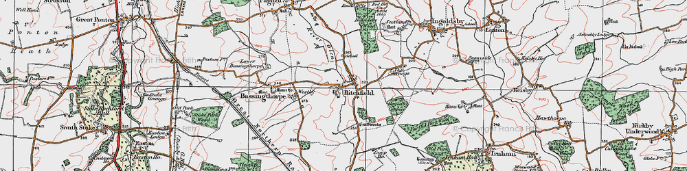 Old map of Bitchfield in 1922