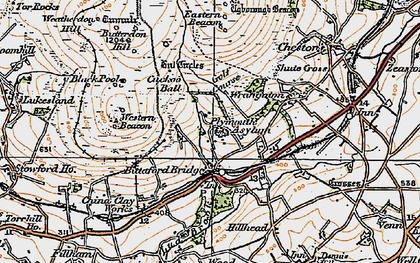 Old map of Butterdon Hill in 1919
