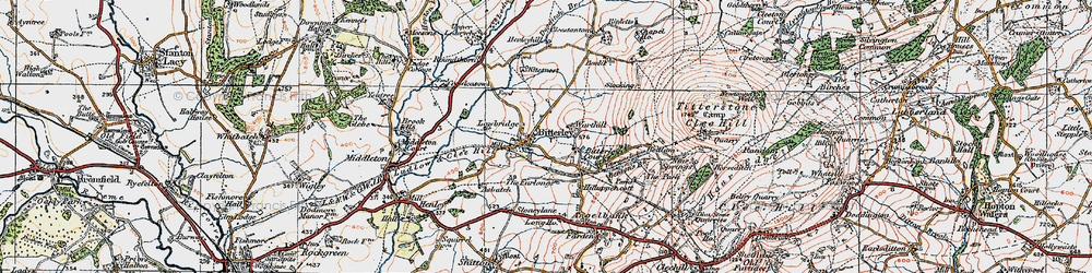Old map of Bitterley Court in 1921