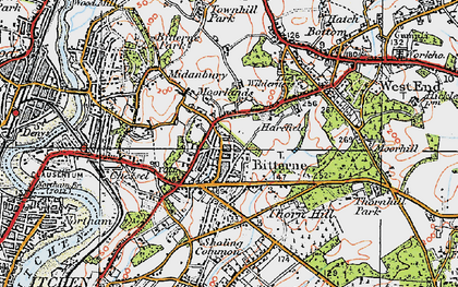 Old map of Bitterne in 1919