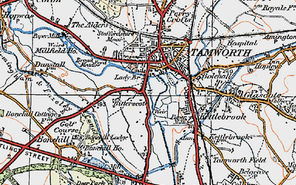 Old map of Bitterscote in 1921