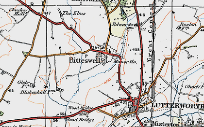 Old map of Bitteswell Lodge in 1920