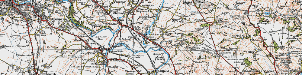 Old map of Bitton in 1919