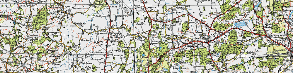 Old map of Black Corner in 1920