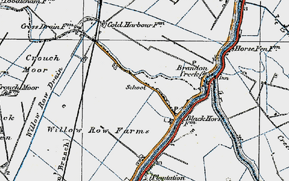 Old map of Willow Row Drain in 1920