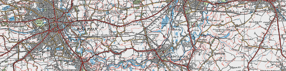 Old map of Black Lane in 1924