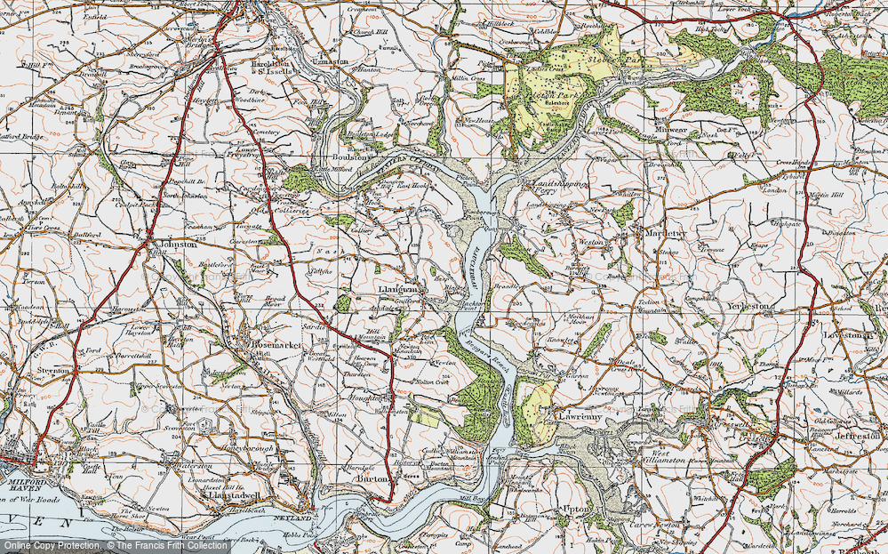 Old Map of Historic Map covering Blacktar Point in 1922