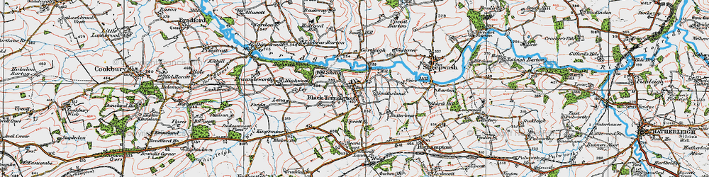 Old map of Black Torrington in 1919