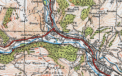 Old map of Black Vein in 1919