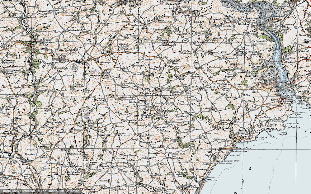 Old Map of Blackawton, 1919 in 1919