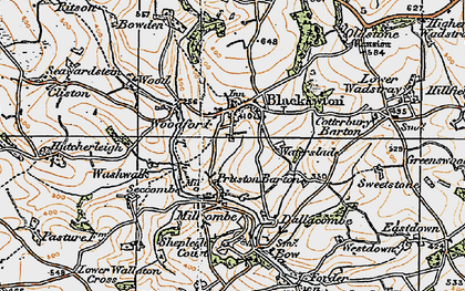 Old map of Blackawton in 1919