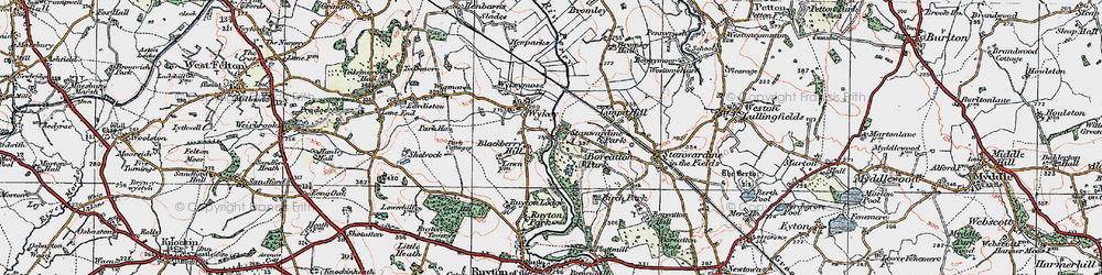 Old map of Limpit Hill in 1921