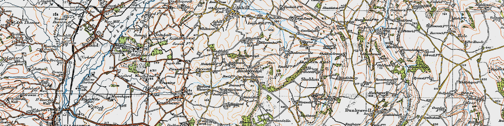 Old map of Blackborough Ho in 1919