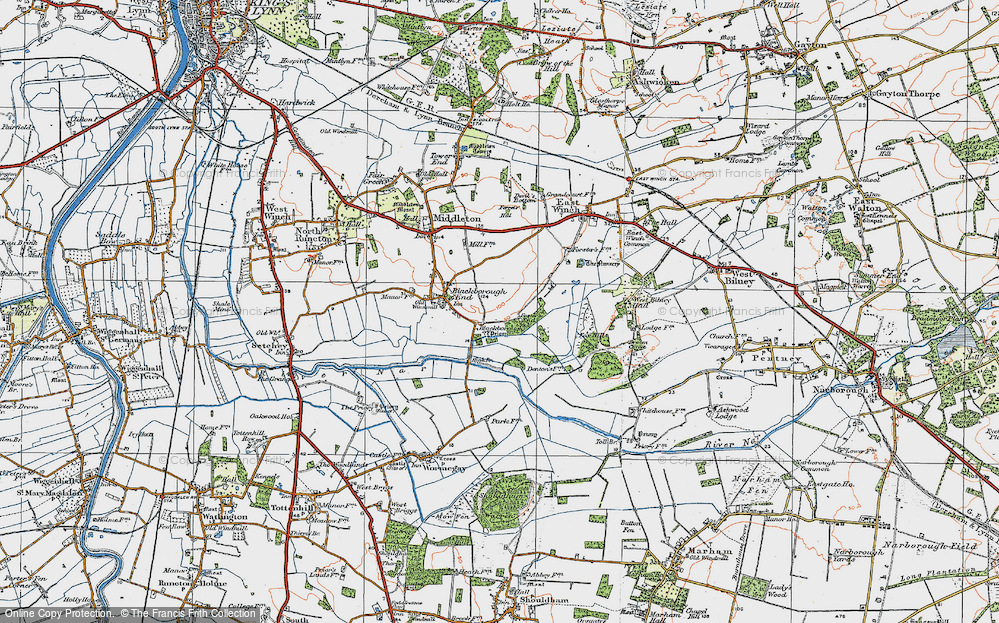 Old Map of Blackborough, 1922 in 1922