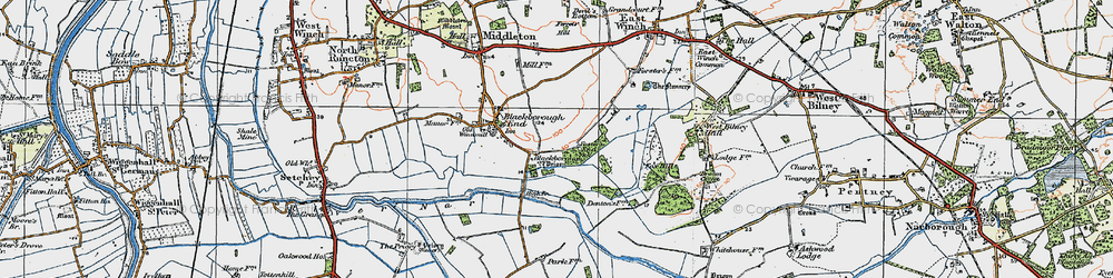 Old map of Blackborough in 1922