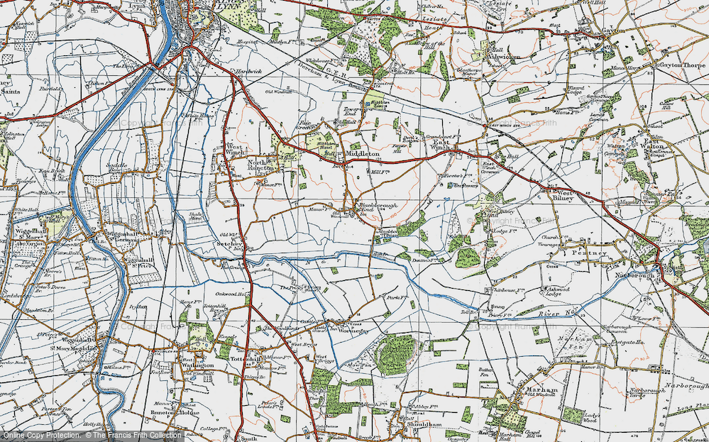 Old Map of Blackborough End, 1922 in 1922