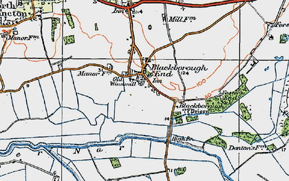 Old map of Blackborough End in 1922