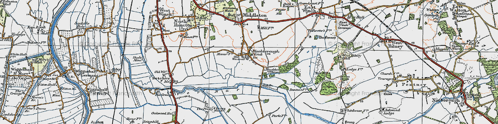 Old map of Blackborough End in 1922