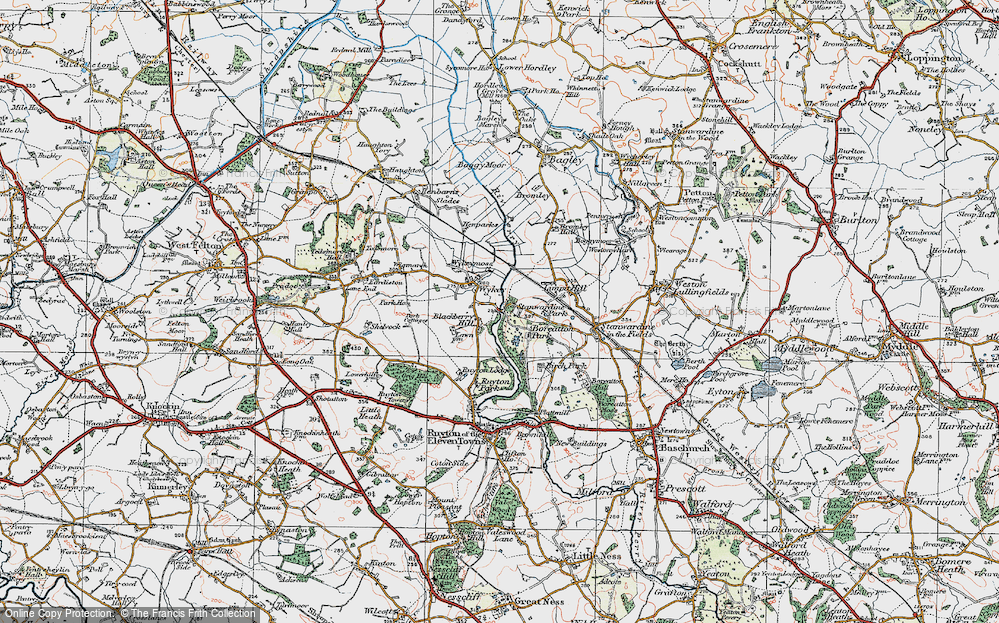 Old Map of Blackbow Hill, 1921 in 1921