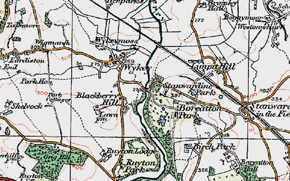 Old map of Blackbow Hill in 1921