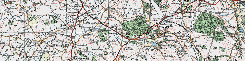 Old map of Blackbrook in 1921