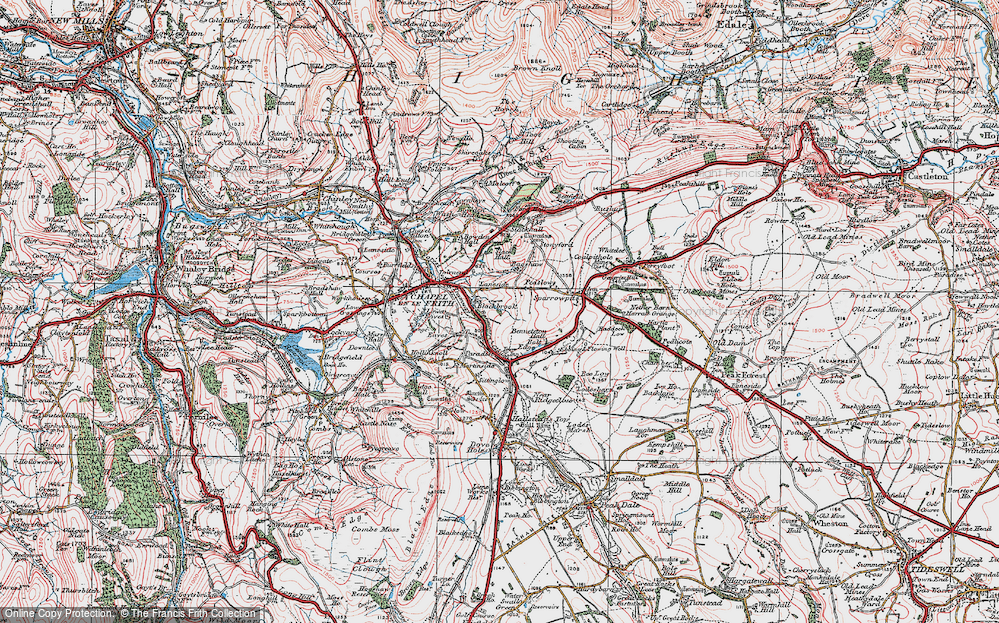 Old Map of Historic Map covering Bolt Edge in 1923
