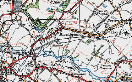 Old map of Blackbrook in 1924