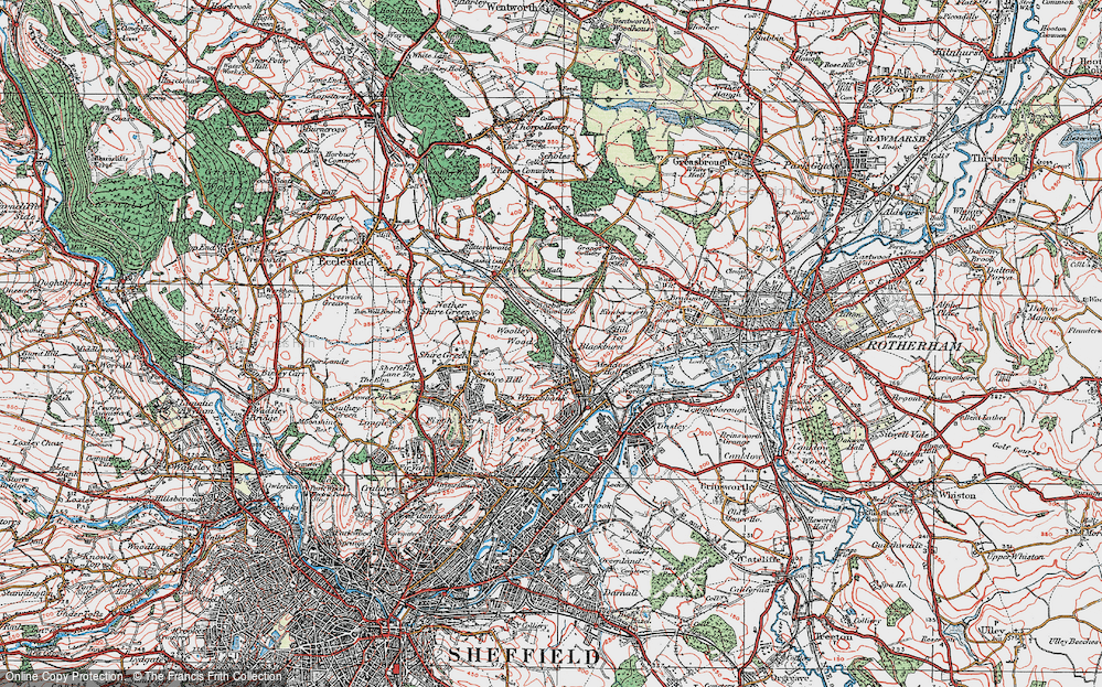 Old Map of Blackburn, 1923 in 1923