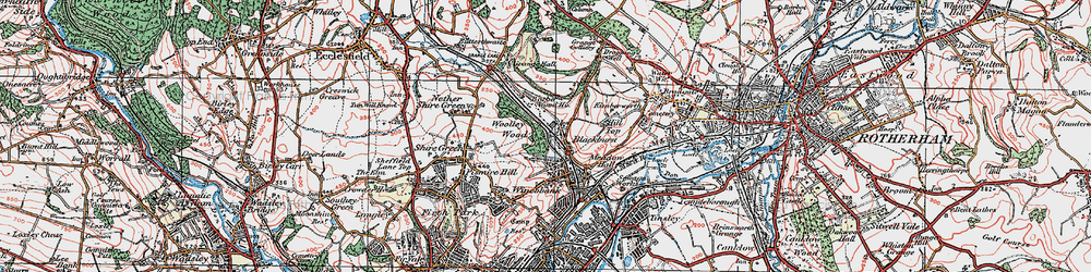 Old map of Blackburn in 1923