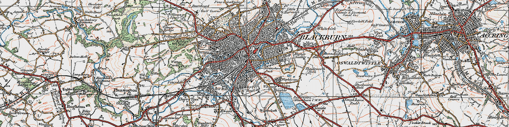 Old map of Blackburn in 1924